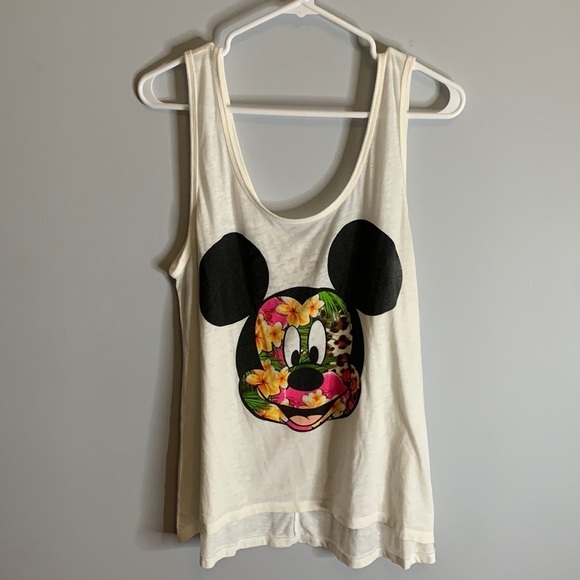 Floral Mickey Mouse tank top by Disney Size XL, see measurements good condition - Picture 1 of 4